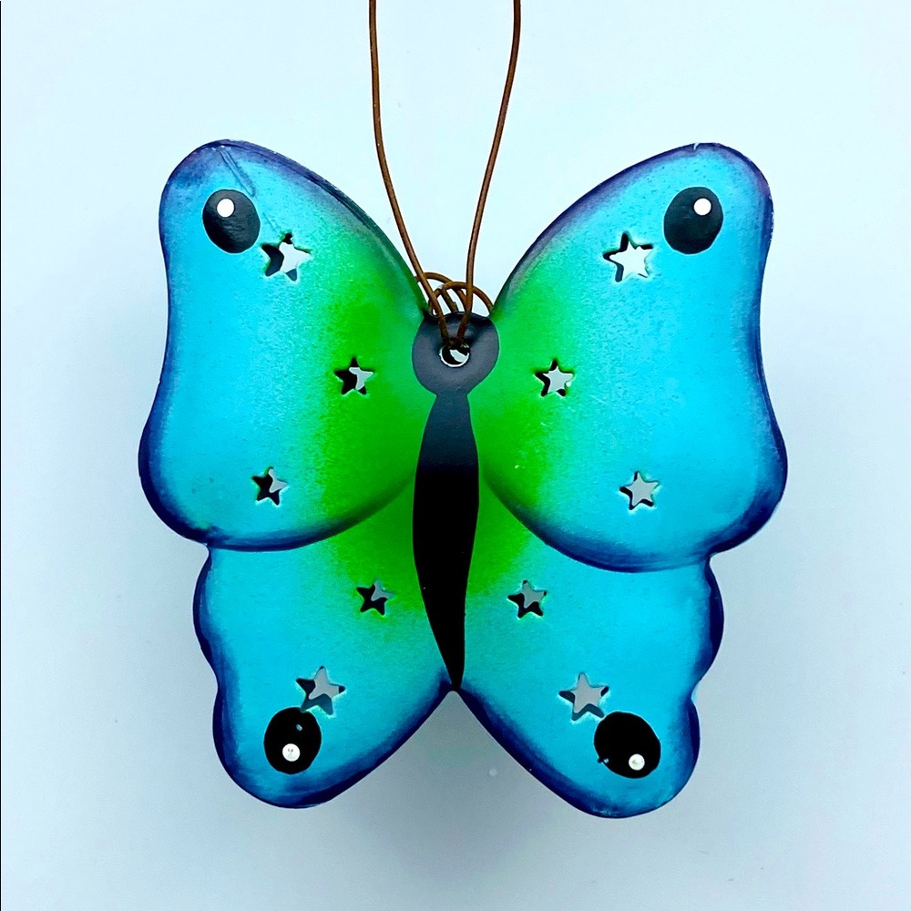 🐈‍⬛🐈‍⬛🐈‍⬛ Blue Moon Butterfly - Rustic Tin Ornament use with Essential Oils